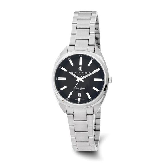 Kazi Luxury Charles Hubert Stainless Steel Black Dial Watch